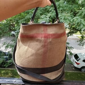 Burberry Canvas Hobo with Dust Bag